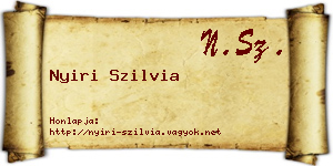 Nyiri Szilvia névjegykártya